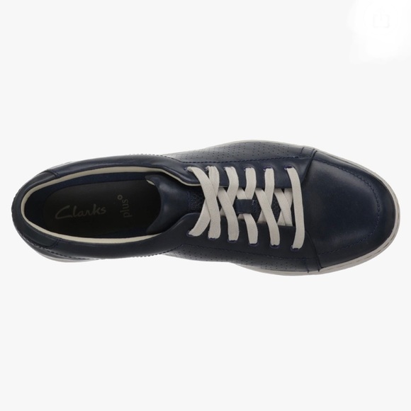 Clarks Men's Niven Life Oxford Navy Blue Leather Sneakers 12 - Picture 5 of 15